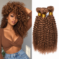 Chocolate Brown Kinky Curly Human Hair Bundles